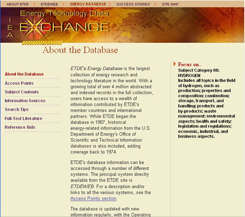 Screen shot of FedWorld database