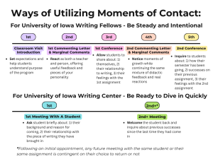 A comparison of stylistic differences produced by each program’s structure in how to utilize moments of contact with student to build rapport